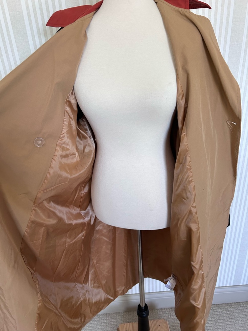 Touchè Colorblock Trench Coat in Camel, Black & Rust Women’s Size 42/US 10 - Picture 13 of 15